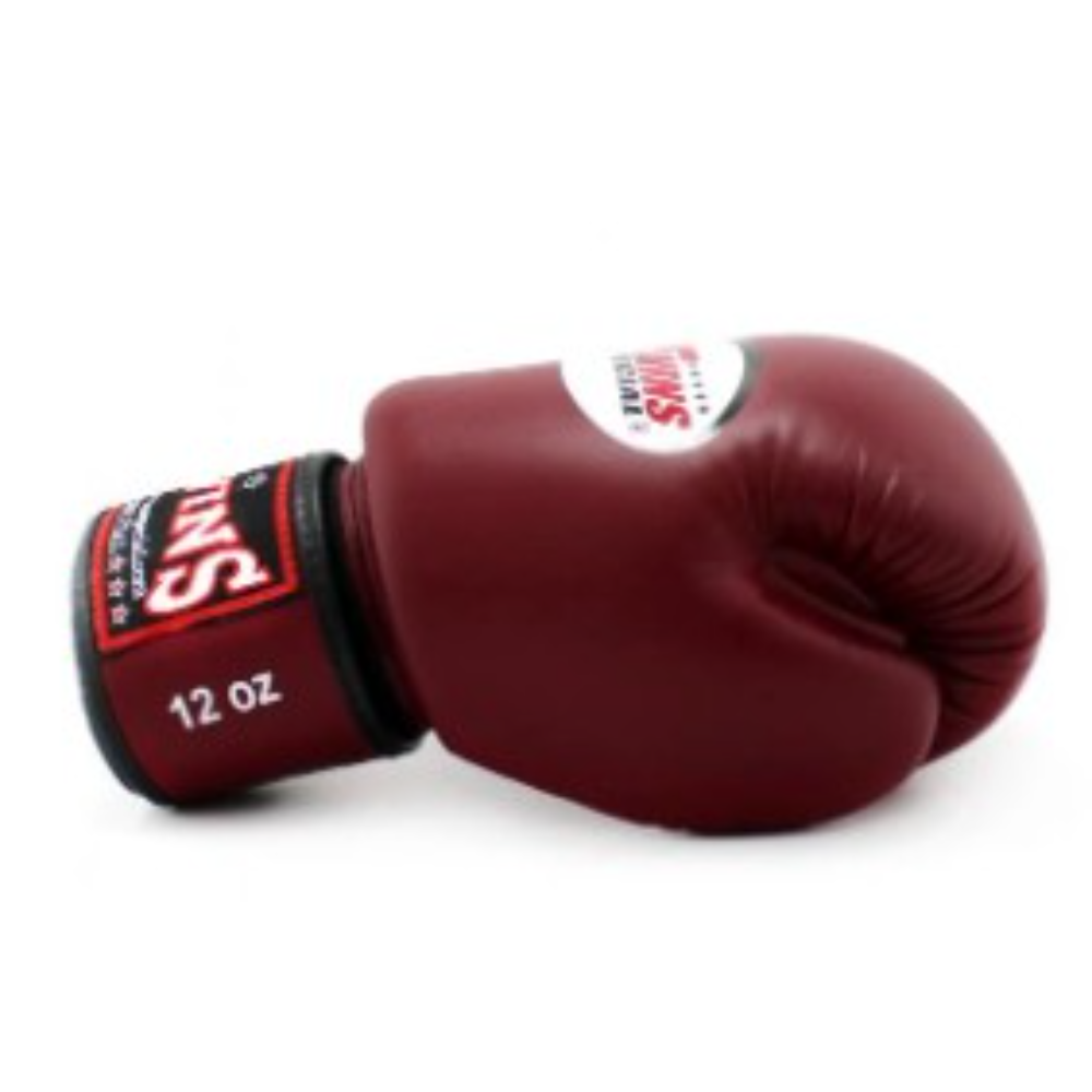 כפפות אגרוף חברת Twins בצבעים שחור, לבן ובורדו דגם BGVL3